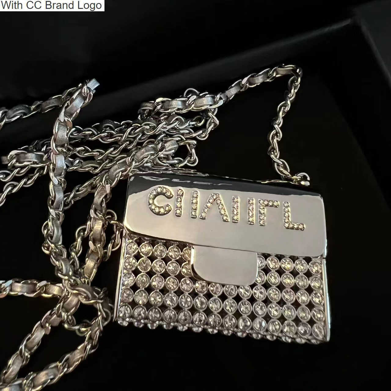 

CC Cross Body Designer Mini Shimmer Diamond Mini Flap Bags Classic Silver Diamante Metal Lipstick Case Hardware Chain Coins Purse Wallets Luxury Dinner Shiny Cr, Box