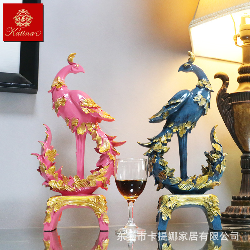 European style phoenix handicraft ornaments, home accessories, TV cabinet, wine cabinet, living room, bedroom gift ornaments