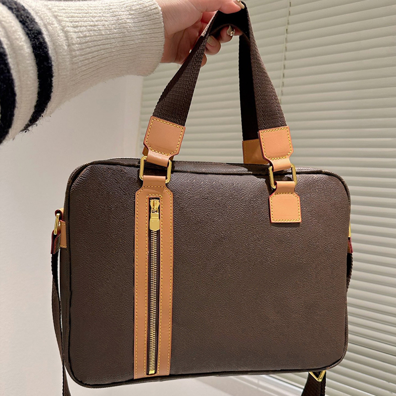 Designer Briefcases Tote Luxury Women Handbag Ladies Shopping Shoulder Bags Brown FLOWER Letters Leather Crossbody Purses-image-843900043