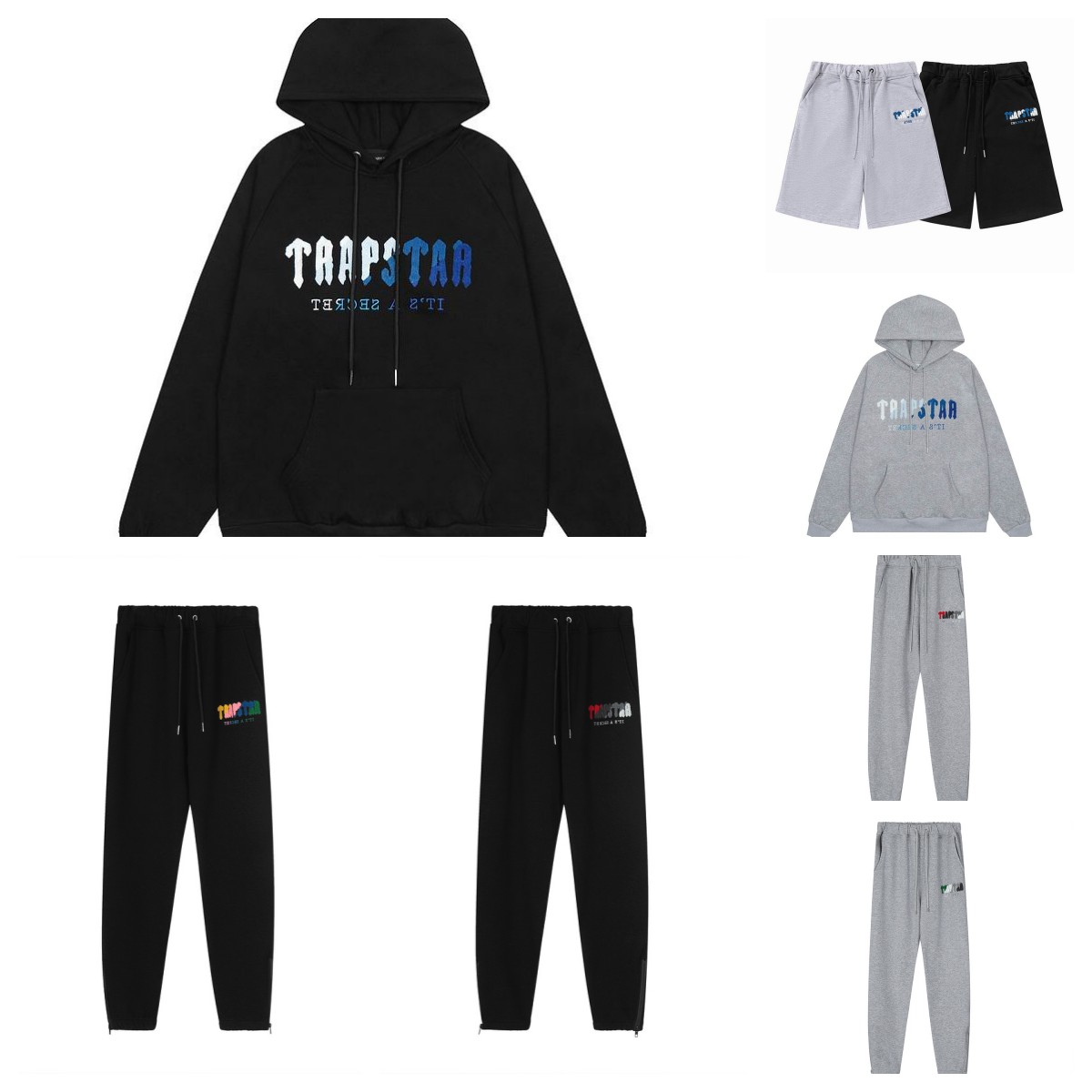 

2023 Hoodie Trapstar S-XL Full Tracksuit Rainbow Towel Embroidery Decoding Hooded Sportswear Men and Women Sportswear Suit Zipper Trousers, Gift
