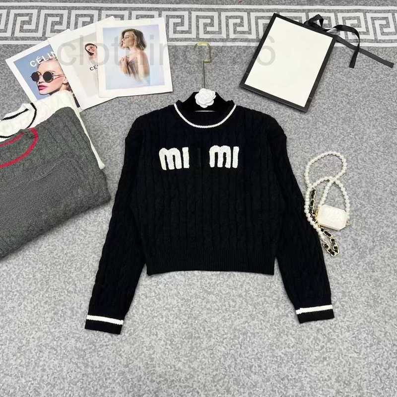 

designer Winter women sweater sweatshirt wool sweaters womens knitwear Letter Embroidery pullover short jacket, White