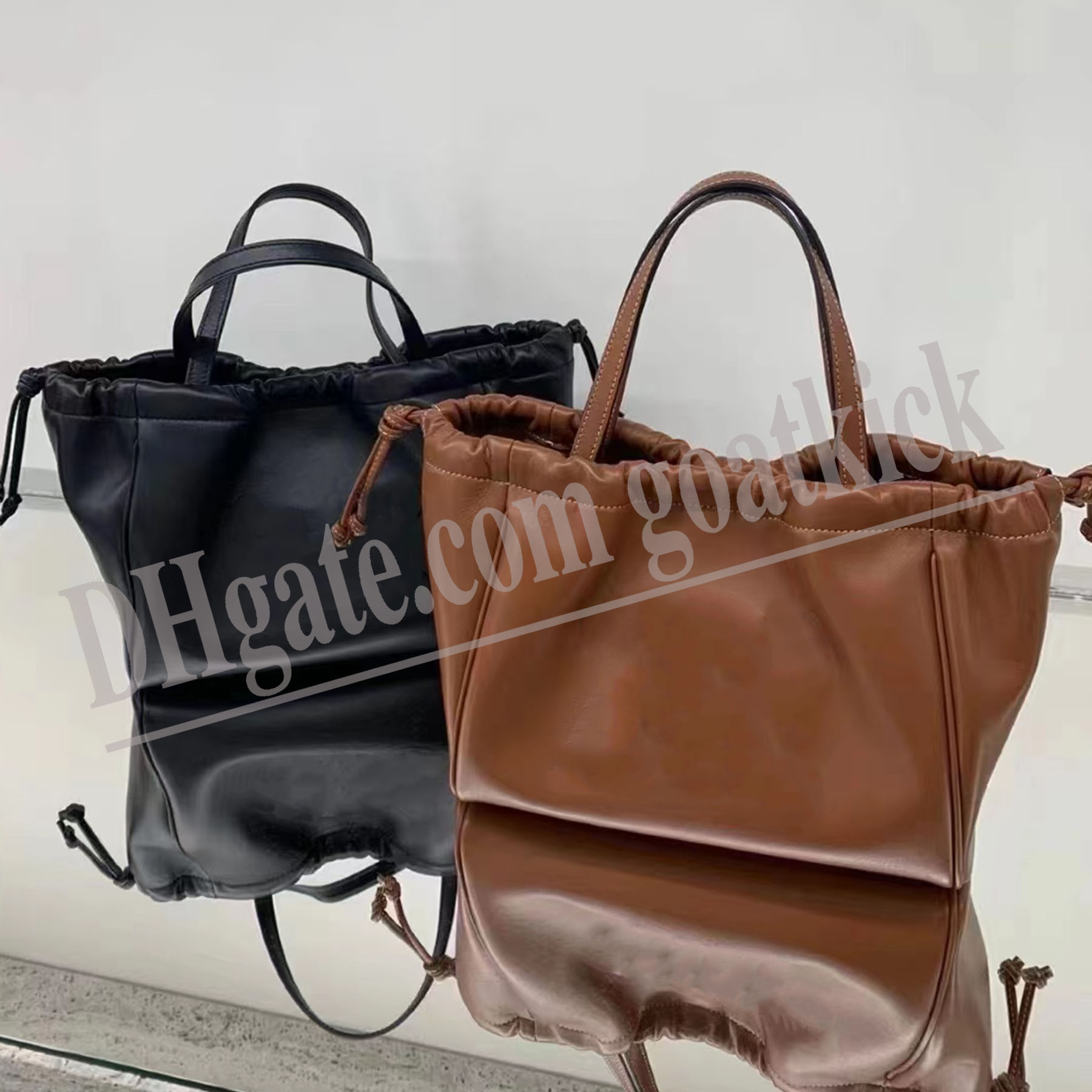 

Cabas Drawstring Shopping Bags Cuir Shoulder Carry Tan Black Luxury Ladies Totes Fashion Smooth Woman Designer Handbags Leather Large Capacitance