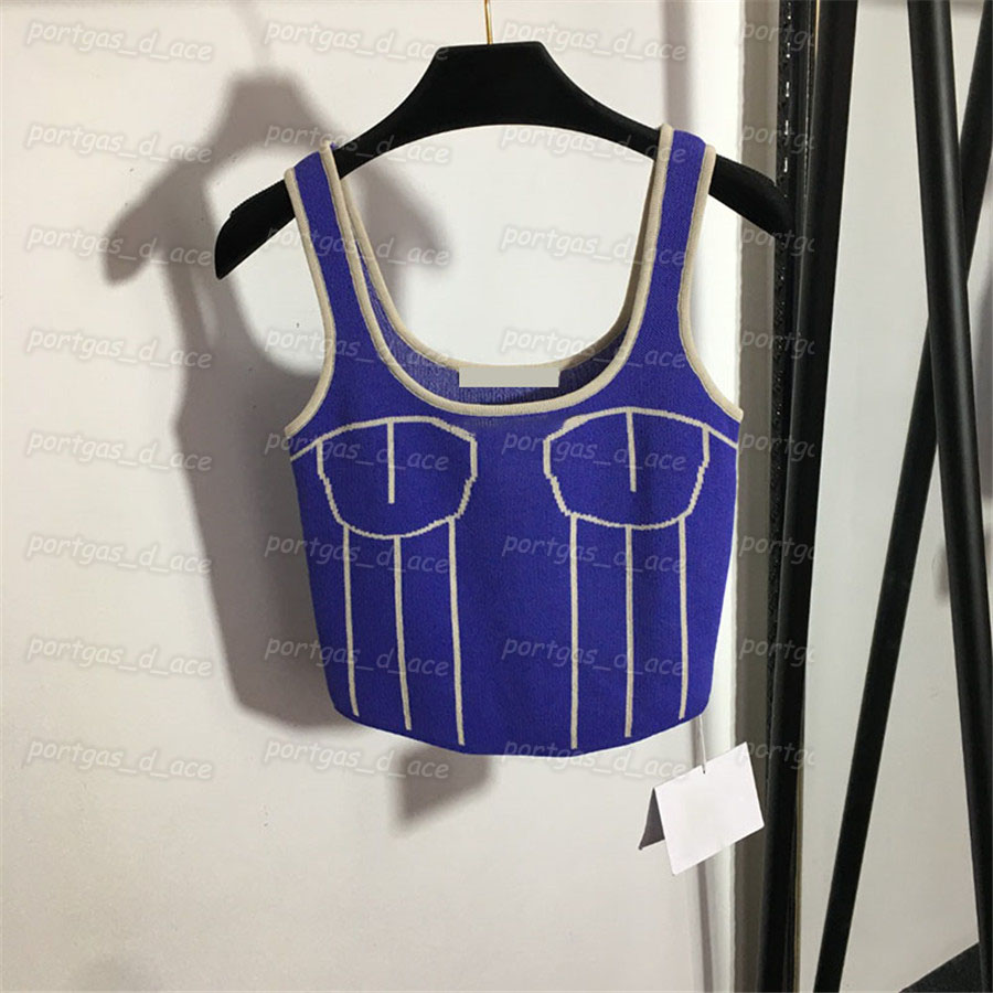 

Luxury Designer Women T Shirt Sexy Summer Sleeveless Knit Camis Designer INS Fashion Tank Tops Fashion Yong Lady Girl Vest, Deep blue with label#20230282