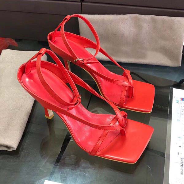 

Designer Sandals High Heels Women Flip Flop T-strap Sandals Fashion Party Slippers Supermodel Catwalk Shoes High Heels sandals slippers fashion summer sandale, Red