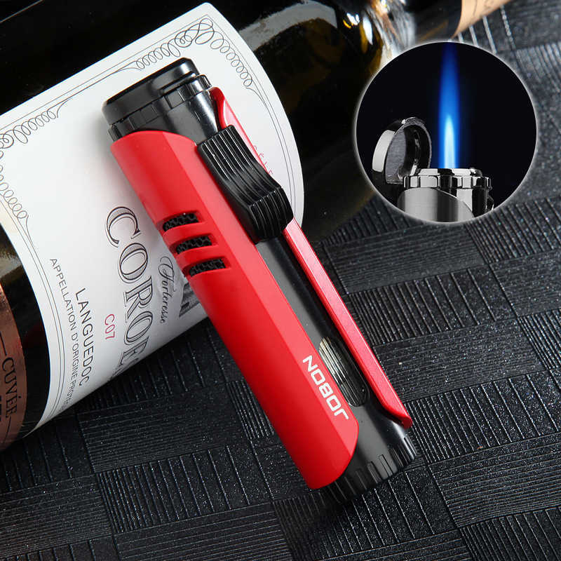 

Lighters Jobon Cigar Lighter Stright Flame Windproof Jet Lighters Refillable Fuel Visible Fashion Gift For Friend T230222