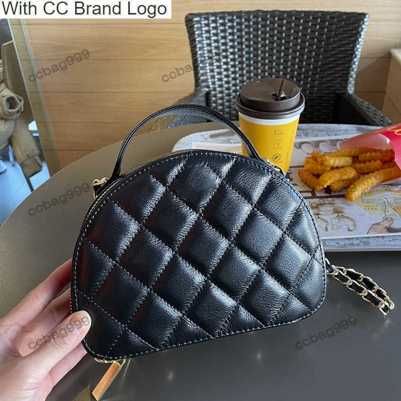 

CC Cosmetic Bags & Cases Famous Designer Cowhide Dumpling Bags Diamond Quilted Leather Portable Tote Handbags Ladies Large Capacity Semi-round Cosmetic Clutch B, Bag box