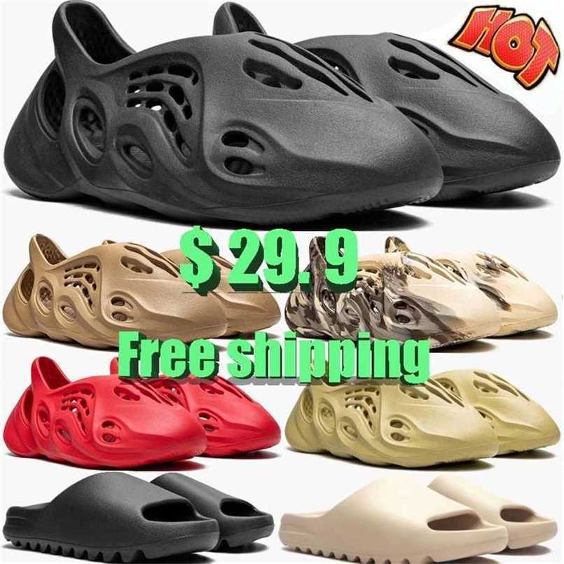 Pantoufles de créateurs Hommes Femmes Diapositives plates Hommes Chaussures de femme Enflame Orange Désert Sable Bone Earth Brown Outdoor Slipper