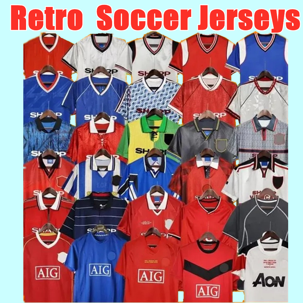 

ManCHEsters Retro Soccer Jerseys Beckham Ronaldo GIGGS SCHOLES 2010 12 13 14 15 16 18 19 van Persie vintage ROONEY CHICHARITO BERBATOV NANI POGBA Keane football shirt, Adult 2