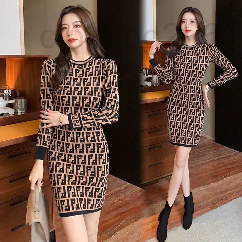 

designer Women Casual Dresses Classic vintage Knit Dress Fashion clothes full letter Luxurious senior A9QP, Red