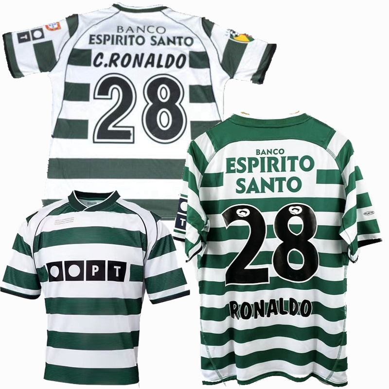 

Retro classic Lisboa soccer jerseys 2001 2002 2003 2004 C.RONALDO Sporting CP Vintage football shirt, 2003 c.ronaldo