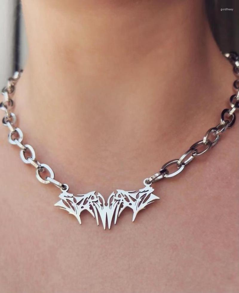

Choker Unisex Bat Stainless Steel Chain Necklace Hip-hop Gothic Punk Necklaces Trend Charm Women Jewelry Party Men Gift