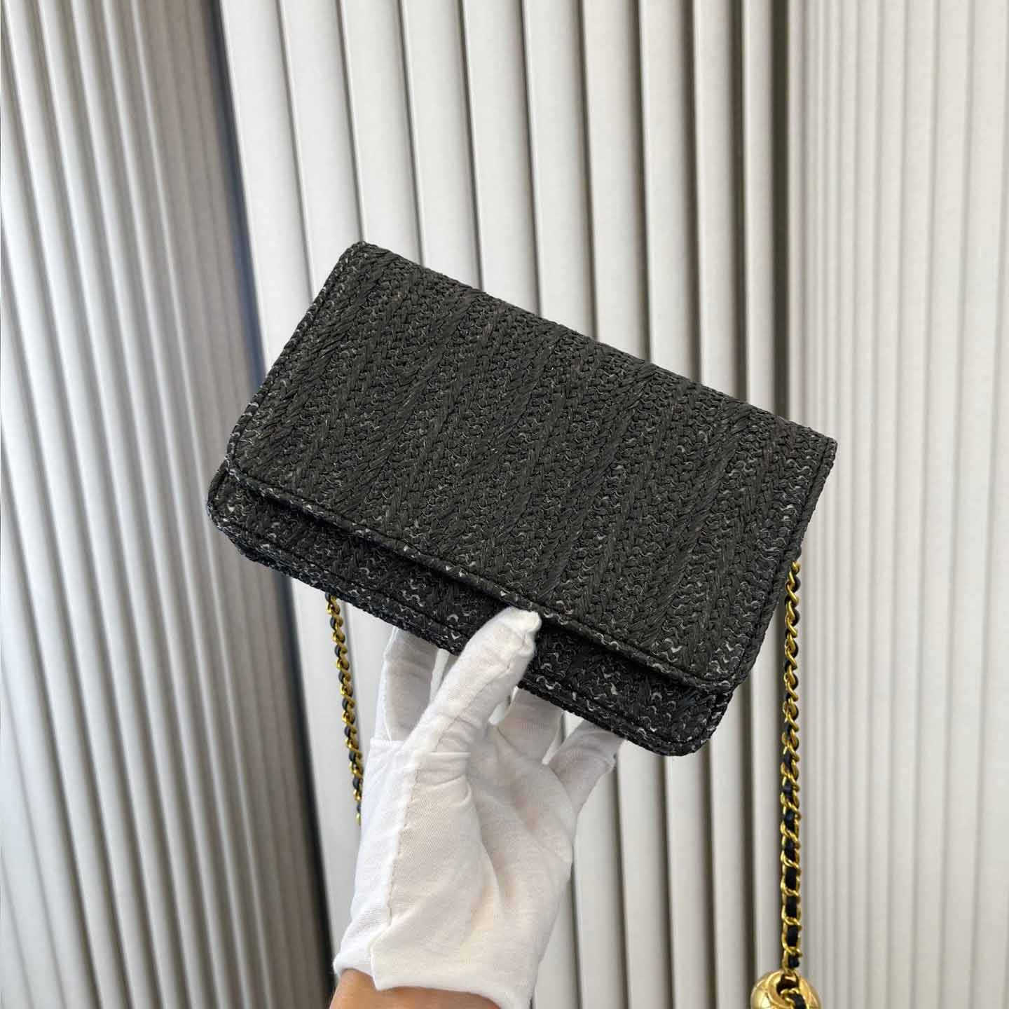 

Woc Classic Mini Flip Fortune Bag Small Golden Ball Metal Adjustable Diagonal Shoulder Chain Women Outdoor Multipurpose Handbag Luxury Designer Card Bag 19x12cm, Black