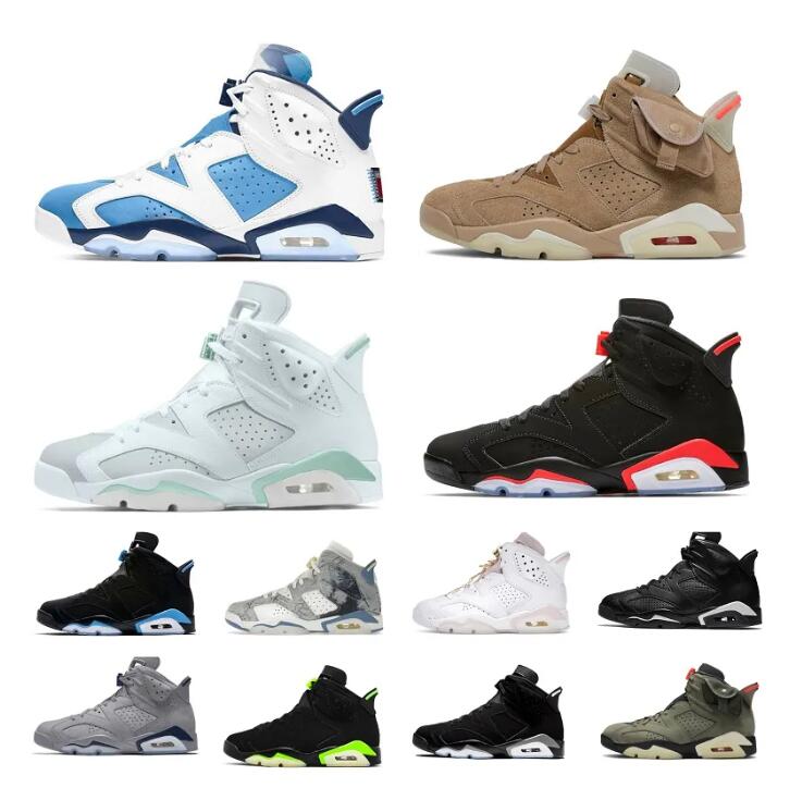 

JUMPMAN 6 6s Mens Basketball Shoes Midnight Navy Georgetown Maroon British Khaki Black Infrared UNC White Red Oreo Electric Green Carmine Chrome Designer Sneakers