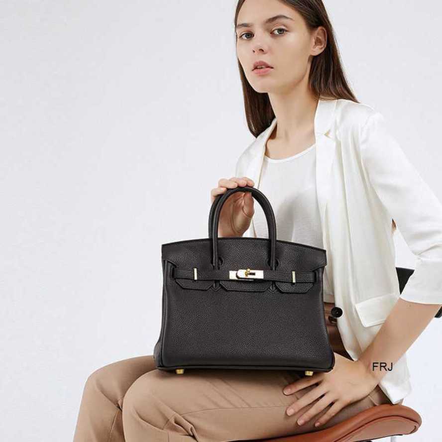 

Designer Bags Birkins Herme Handbags Leather Antitheft Litchi Pattern Platinum Baotou Highcapacity Kel Have Logo, Elephant gray