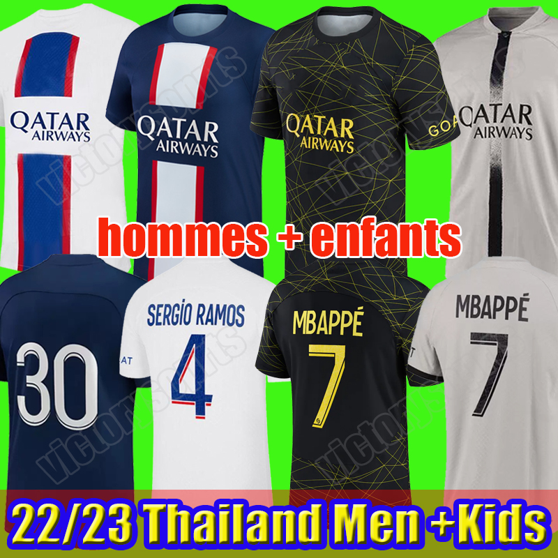 

22 23 PSGS MBAPPE MESSIS soccer jerseys PLAYER #30 DI MARIA WIJNALDUM SERGIO RAMOS HAKIMI Maillots de football shirts kit ICARDI VERRATTI Vitinha Donnarumma, 2223 third + ucl