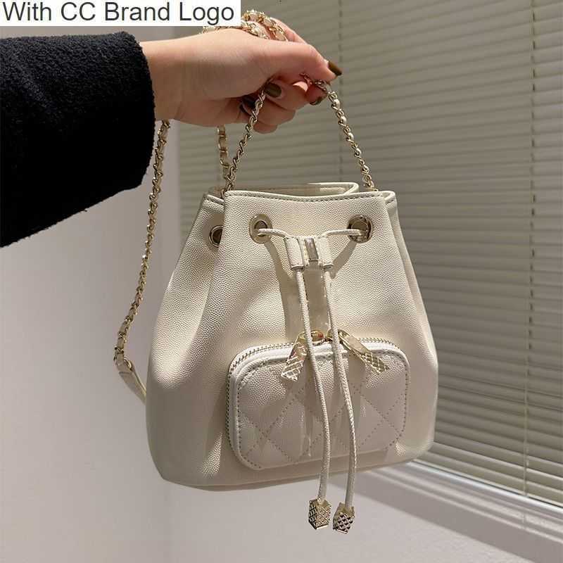 

Luxury CC Shoulder Bags luxury bag designer bags women shoulder lady leather drawstring bucket bag 26cm purses handbag purse golden chain caviar handbags wallet, Blue