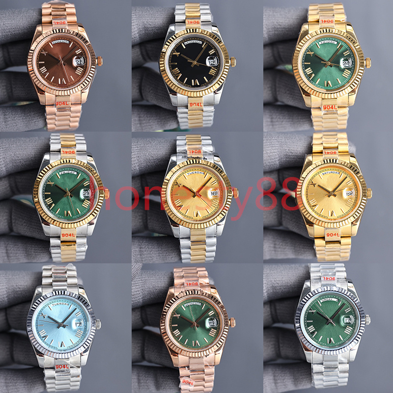 

Dhgate Week mens watches DATE automatic machine 40mm Gold 904L stainless steel strap sapphire mirror ST9 hidden Aik folding buckle root beer waterproof With box king