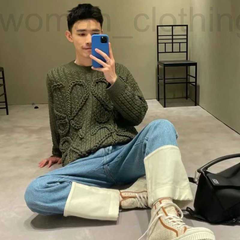 

designer sweater mens knitting pullover wool sweaters men women loose oversize long sleeve shirt, Green