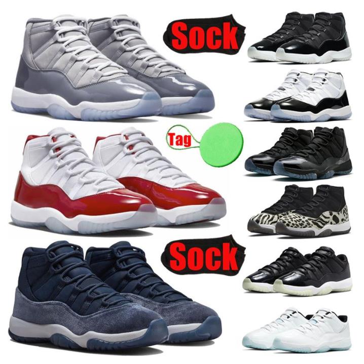 

Jumpman 11 OG 11s Mens Basketball Shoes Cool Grey Cherry Concord 45 25th Anniversary University Blue Pure Violet Barons Men Retro Sneakers Women Trainers Size 36-47, Shoe box