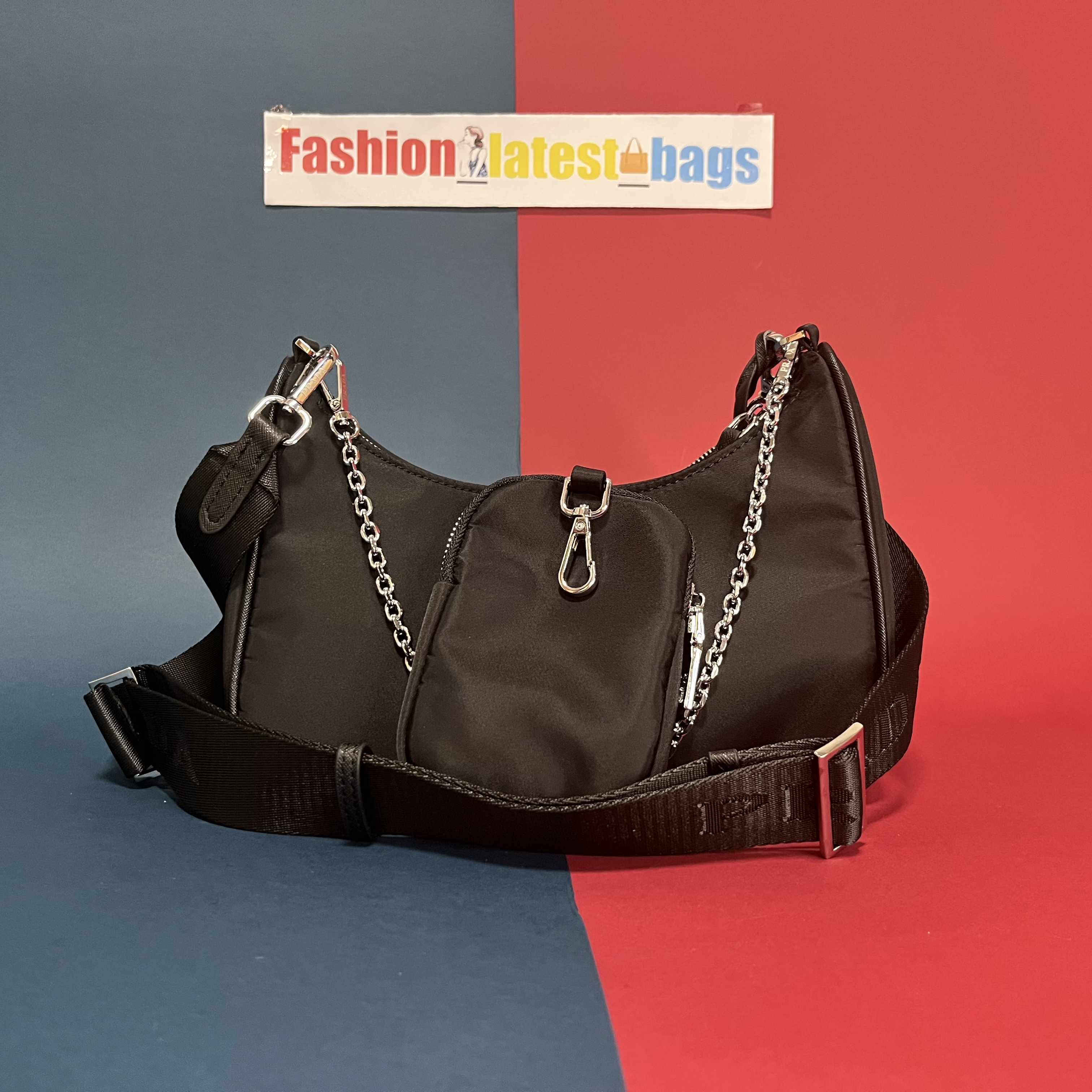 

New Designer Bags handbags Waterproof canvas chains purse shoulder bag for women Chest pack lady Tote handbags presbyopic purse messenger pprraa bag, Pink