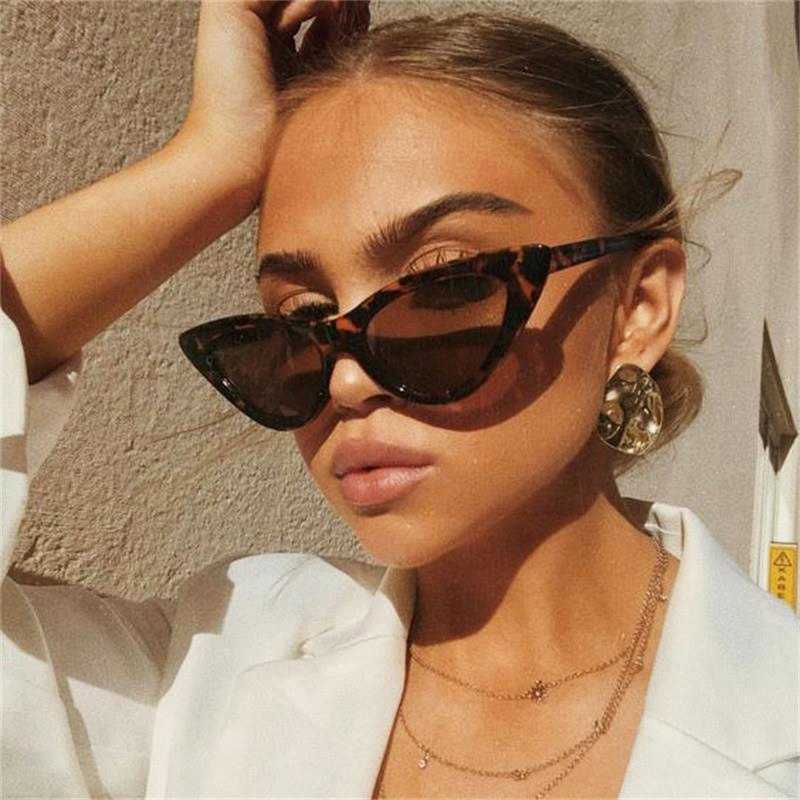 Sunglasses Retro Cat Eye Sunglasses Women Small Black White Triangle Vintage Ladies Cute Sexy Sun Glasses Red Female UV400 G221215