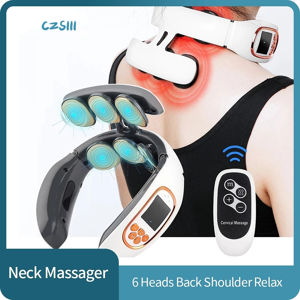 

Smart electric neck and back pulse massager wireless hot cervical spine relaxation pain kneading massage machine