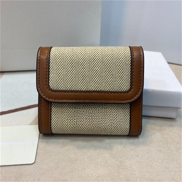 

2023 New Designer card holder wallet men women short wallet leather women purse fashion credit card holder colors cardholder, Brown