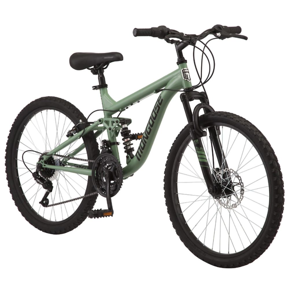 

24-inch wheels 21 speeds Major Mountain Bike green kids boys