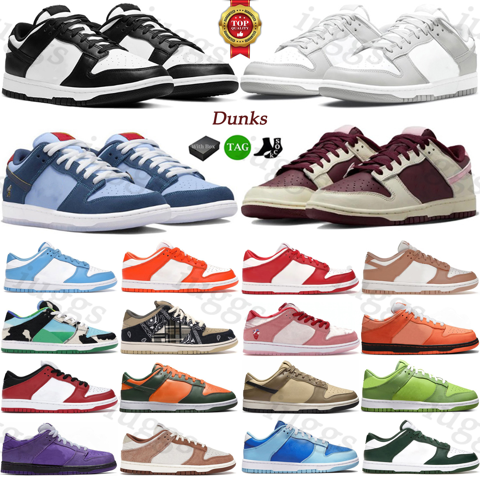 

with box casual shoes men women dunked UNC Triple Pink Panda orange sb dunks lows Grey Fog White Black Team Green dunkes mens trainers, #15