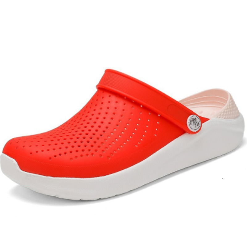 

Arrival Croc Clogs Summer Shoes Unisex Summer Beach Sandals Men Crock Flat Hole Shoes Mans Swimming Slipper sandalias MX200528, Blue and green