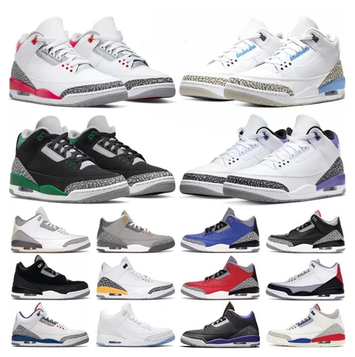

3 Jumpman 3s Men Basketball Shoes Cardinal Red Pine Green Racer Blue Cool Grey Hall of Fame Court Purple Laser Orange Mens Trainers Outdoor, 26