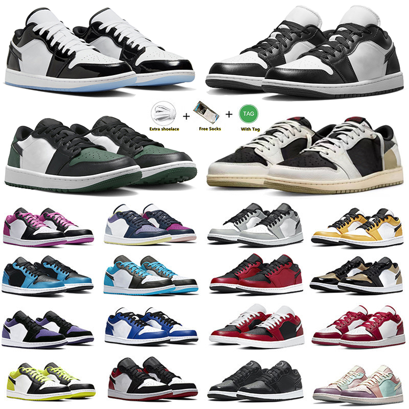 

TOP 1 low mens basketball shoes 1s sneakers Concord Olive Black Phantom Sail Mocha Light Smoke Wolf Grey fragment UNC Panda Noble Green men women trainer sports shoe, Color#17