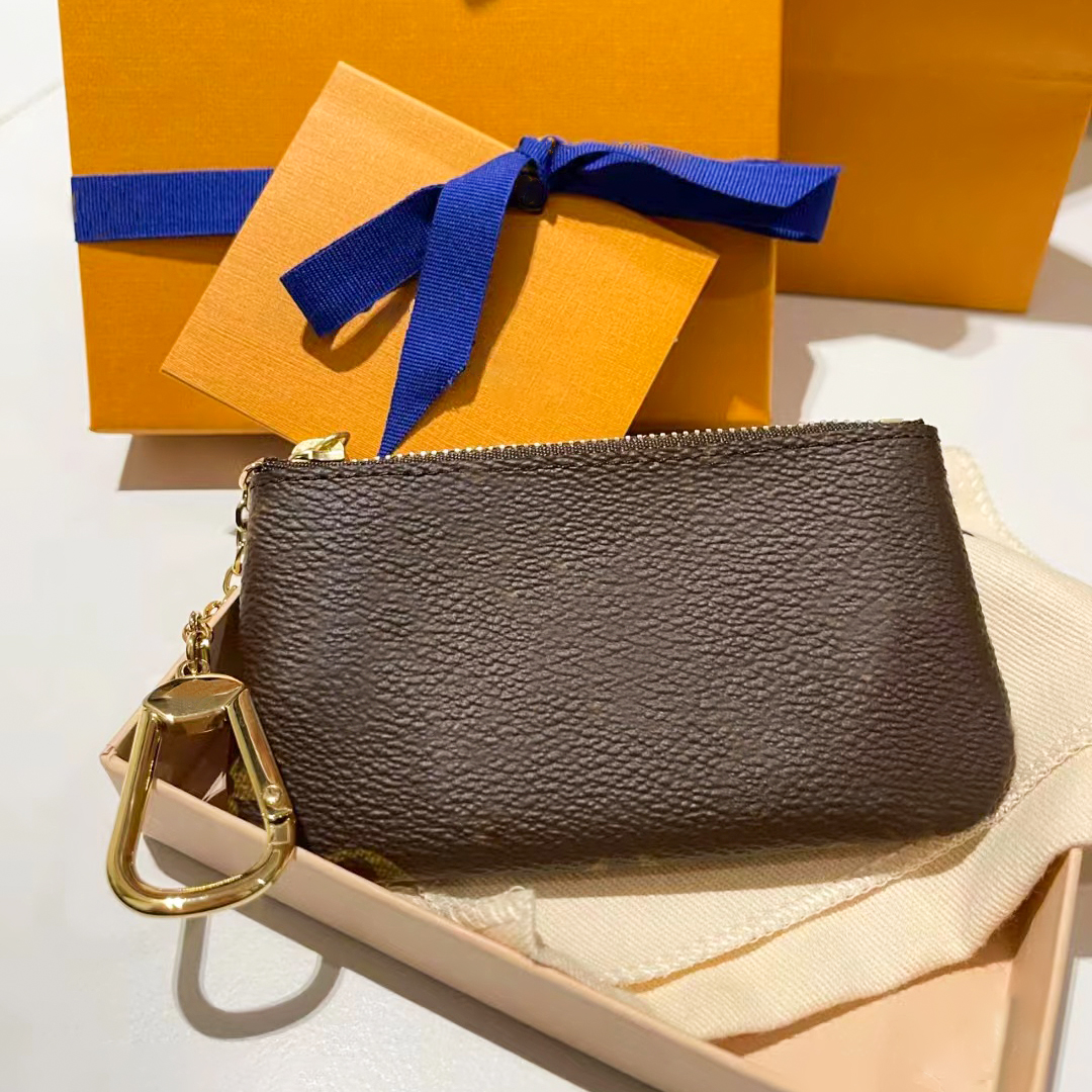 

M62650 With box coin purses Leather Holders Purse wallets luxury Designer classic Womens Mens Key Ring Card Holder Wallet quality chain with clasp CardHolder, 1-damire ebene
