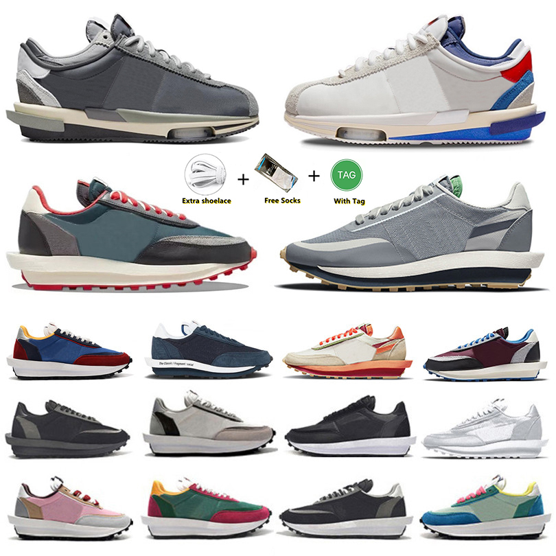 

LDV LD Waffle LDWaffle Mens Running Shoes Cortez 4.0 Iron Grey Black White Nylon Smoke University Red Royal Bright Citron Fragment Women men Sports trainer Sneakers, Color#5