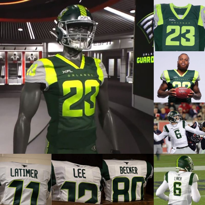

2023 Orlando Guardians Jersey Deondre Francois Logan Carter Charleston Rambo Paxton Lynch Mike Lee Lakia Henry Tegray Scales Javaris Davis XFL Football Jersey, 2020 white