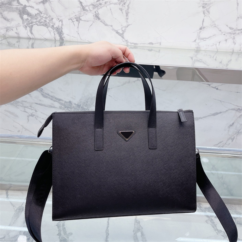 

Simple Luxury Briefcase Laptop Bag Handbag For Men Women Saff Iano Leather Designer Cross Body Shoulder Bag, Black