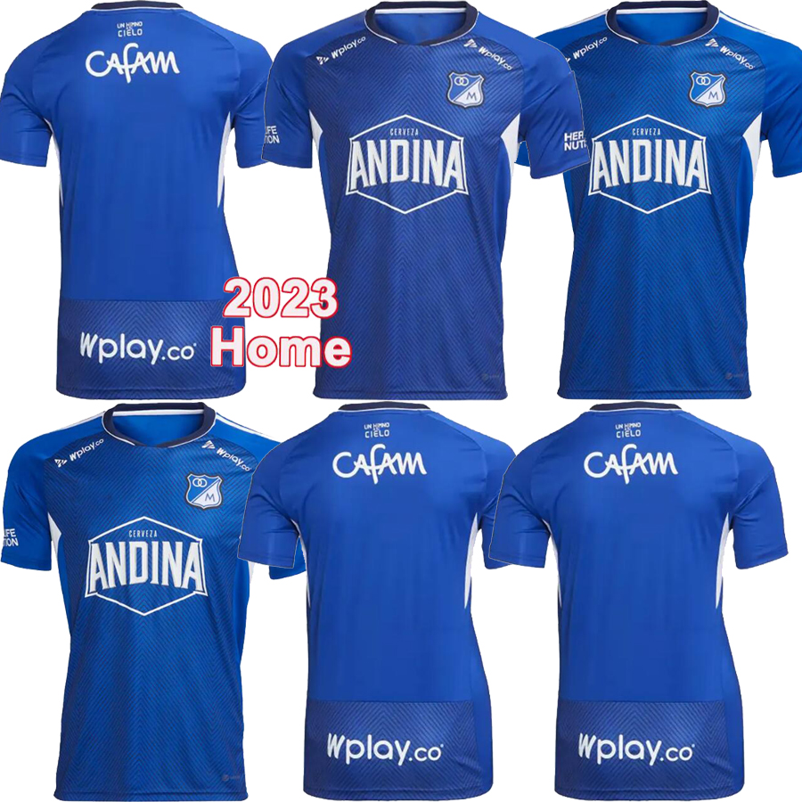 

2023-24 Millonarios F.C.CASTRO Mens Soccer Jerseys 23 24 VASQUEZ QUINONES GIRALDO PEREIRA VARGAS Home Football Shirts Uniforms, Blue