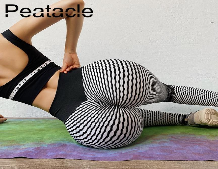 

Peatacle High Waist Fitness Pants Female Peach Hip Elastic Leggings Running Yoga Gym Sport Woman Workout Scrunch Butt Sexy 2012024232159, Green black