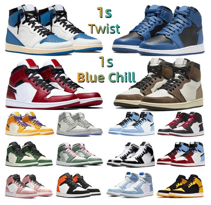 

2023 NEW Jumpman 1 Basketball shoes OG High 1S UNC Patent Leather Hyper Royal Mocha Homage To University Blue Sport Designer Sneakers Trainers 36-46, 28