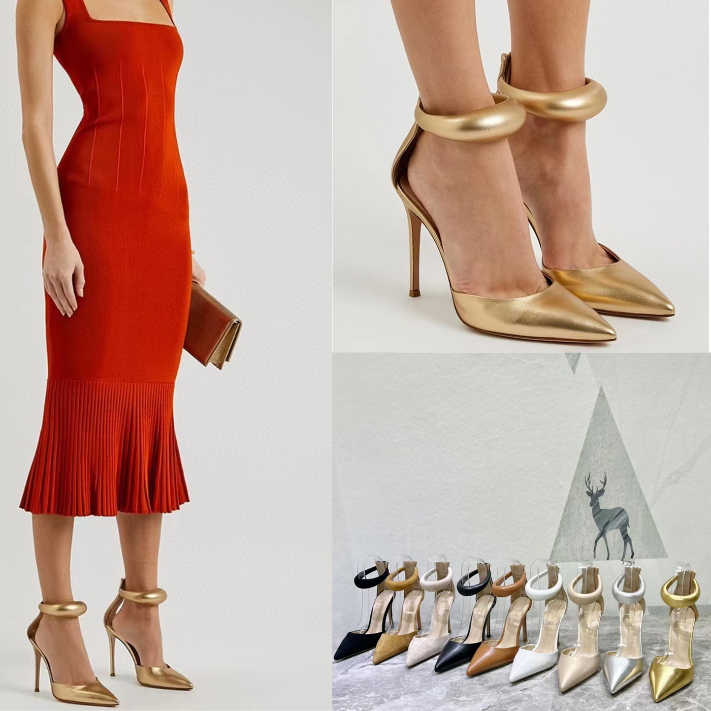 

Stiletto shoe dress shoes back zipper Gianvito Rossi wrap toe pointed sandals real leather high heeled shoes ankle band womens shoes luxury designer dinner shoes, 9#