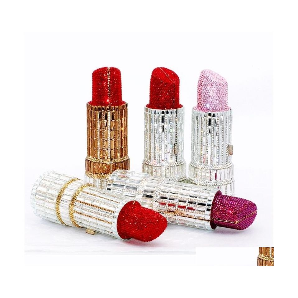

Evening Bags Red Lipstick Clutch Wallet For Women Crystal Fashon Novelty Female Party Dinner Handbags And Jelly Purses 220913 Drop D Dh672, Resin black