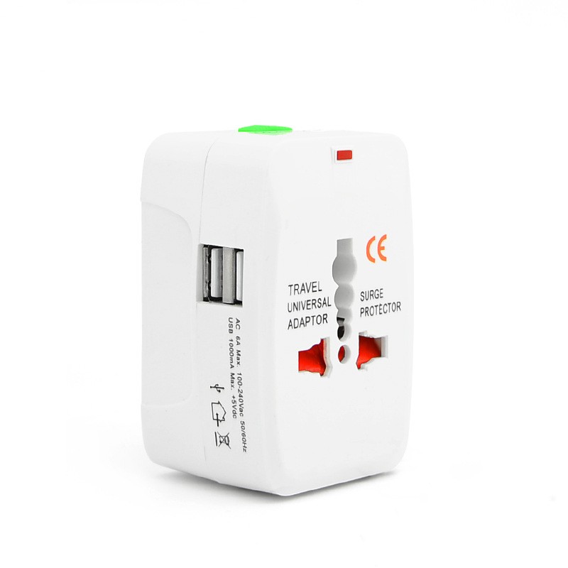 

UK EU AU Power Plug Adapter 2 USB Charging Socket Universal Travel Adapter All in one International World Travel AC Power Batteries Converter