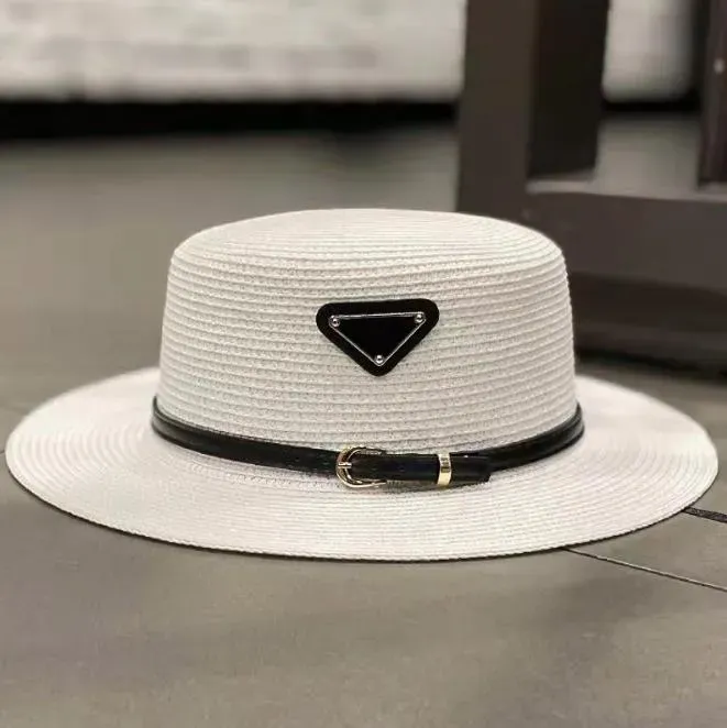 

Mens Hats Designer Straw Hat Flat Top Hat High Quality Wide Brimmed Floppy Straw HAT Same Triangle Floppy Sun Hat Summer Beach Straw Hat Sun Visor Hat Beach Cap for Women, Beige