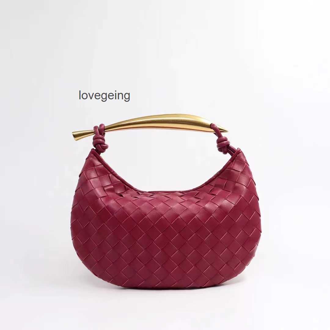 

Bags Large 2023 Bottegas Month Venetas Sardine Soft Leather Pleated Handbag Cow Woven Designer Bag Capacity Casual Underarm Z5yo, Wine red-
