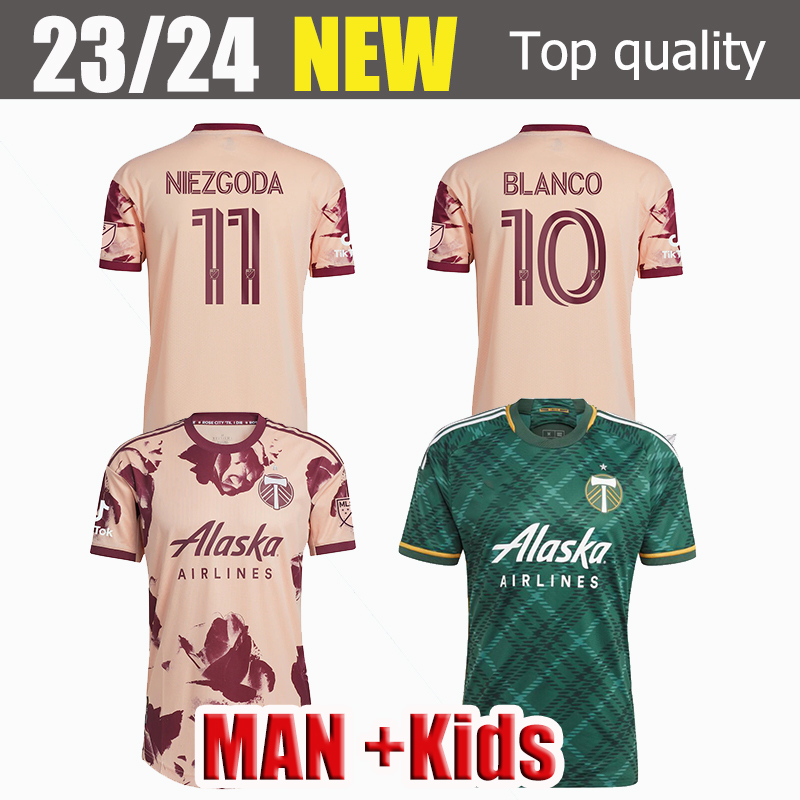 

2023 2024 Mens Portland Timbers soccer jerseys home away green white 22 23 MLS BLANCO CHARA VALENTIN VALERI NIEZGODA MEN Football Shirts S-2XL