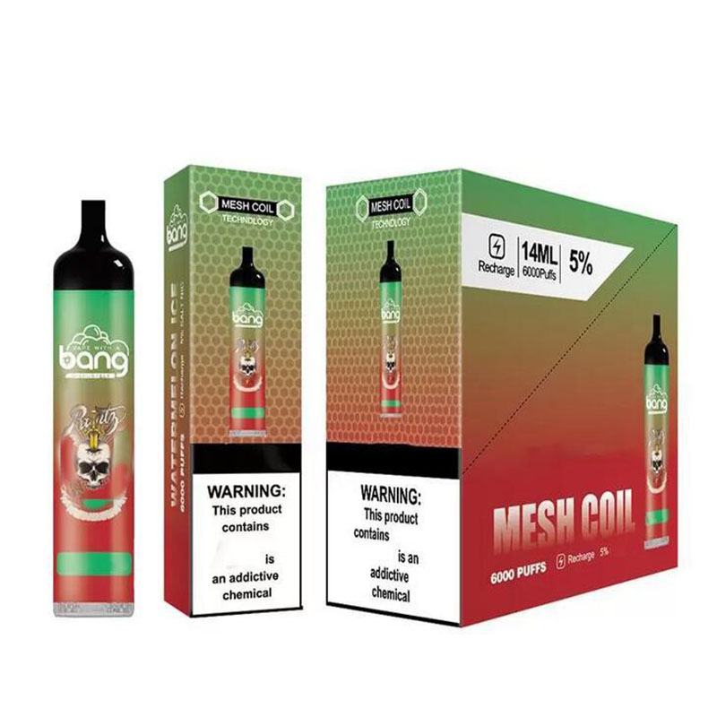 

Original Bang Mesh 6000 Puffs Disposable E cigarette Device Pod Kit 850mAh Rechargeable Battery Prefilled 14ml Coil Cartridge Vape Stick Pen VS bang puff 6000 bar 2% 5%