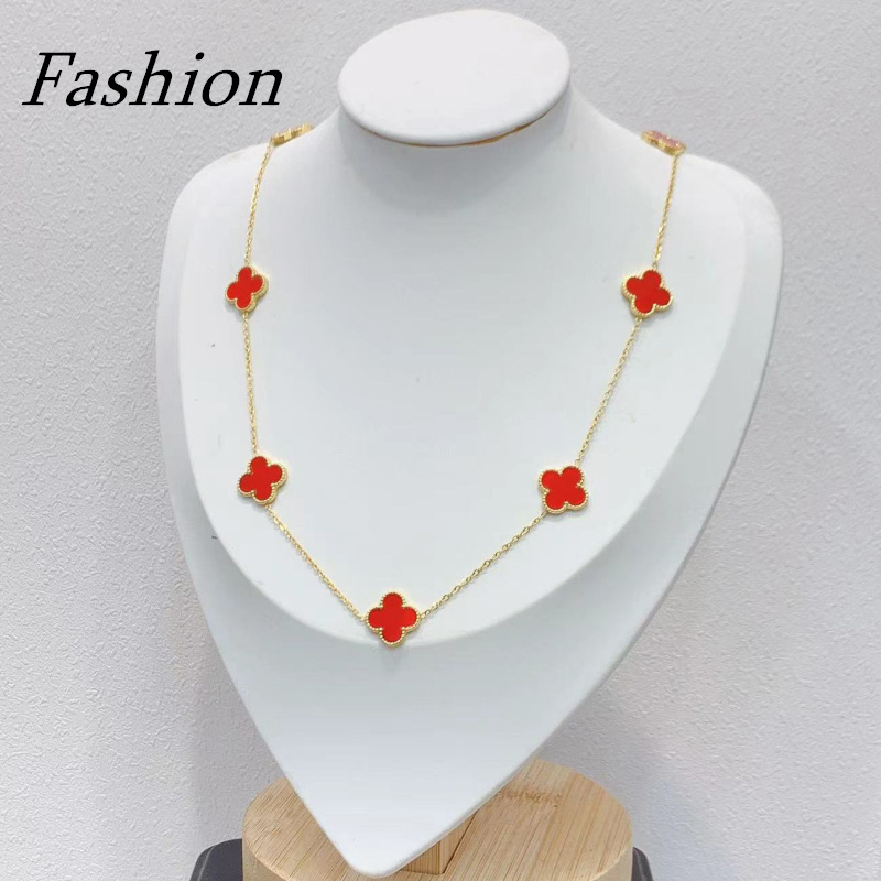 

Cool Design Clover Pendant Stainless Steel Necklace Bracelet for Gift