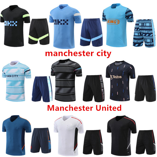 

HAALAND soccer jersey 22/23 tracksuit DE BRUYNE MANS CITIES GREALISH STERLING FERRAN MAHREZ MANCHESTER FODEN 2022-2023 short-sleeved training uniform uniform, Blue