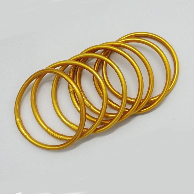 

Bangle Available All Weather Gold Shiny Buddha Girl Bracelets For Women Girls Fashion Silicone Bracelet Jewelry Accessory