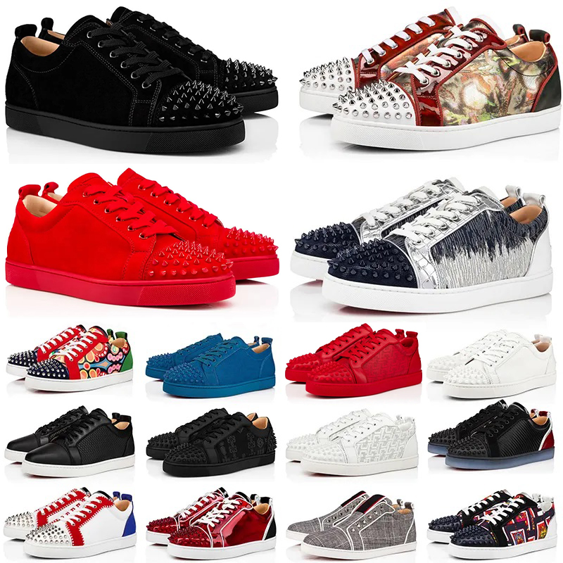 

With box Designer red bottom bottoms Casual shoe Designer low christians shoes sneakers for mens women Fashion cut leather splike loafers vintage luxury Trainers